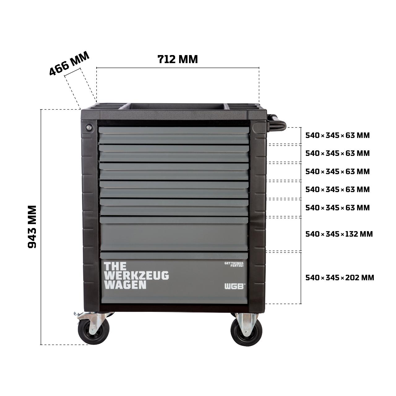 WGB Werkstattwagen 103-tlg. mit 7 Schubladen