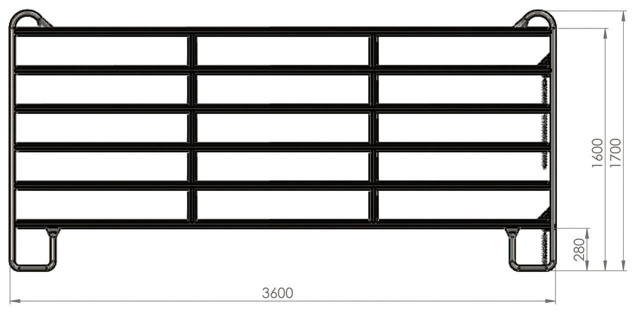 WAHL-Hausmarke Panel 3,6 m Länge, 1,7 m Höhe, Standard