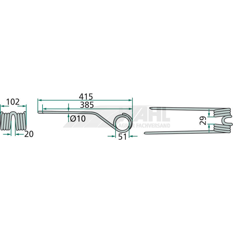 Zinken für Kreiselheuer 415x102mm