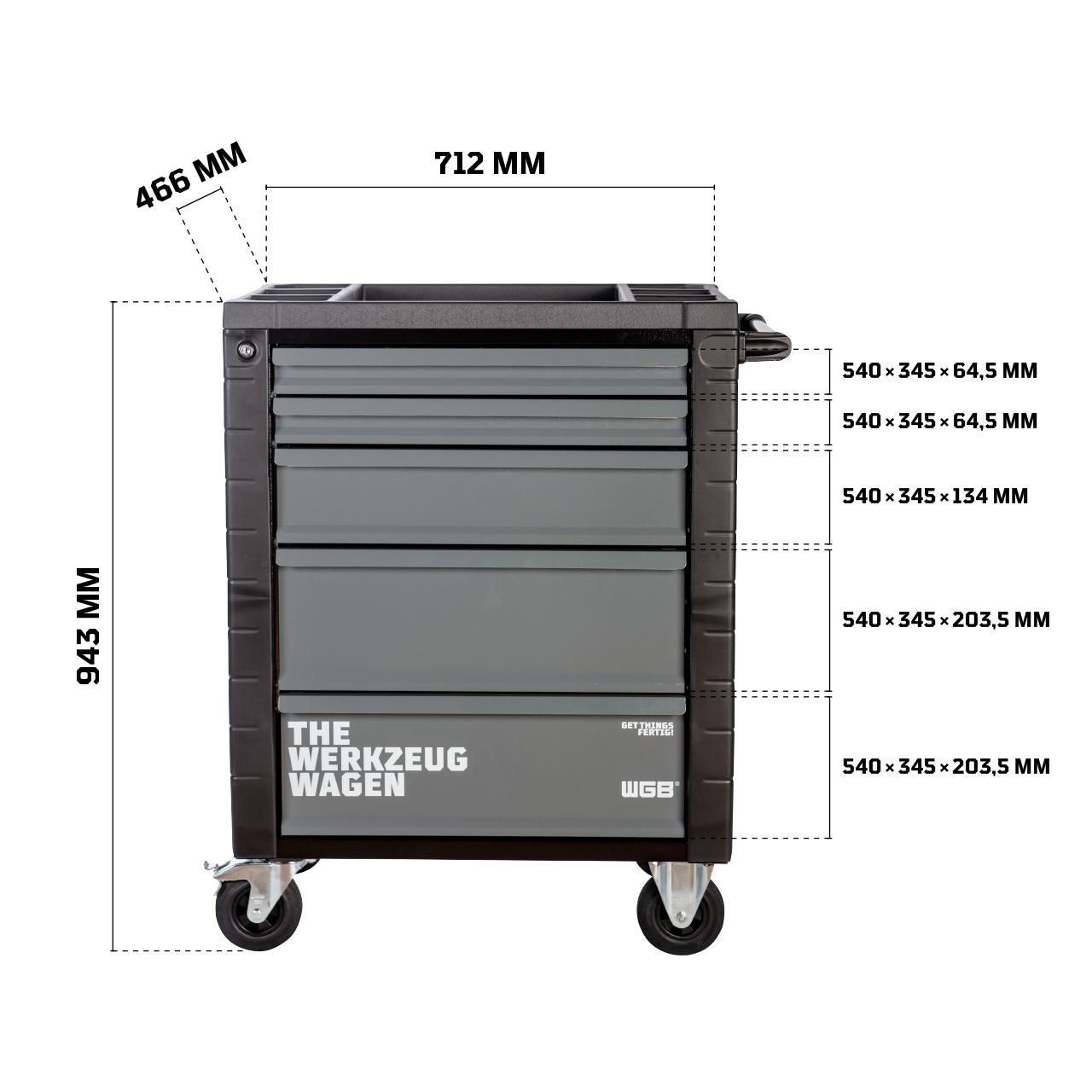 WGB Werkstattwagen 140-tlg. mit 5 Schubladen