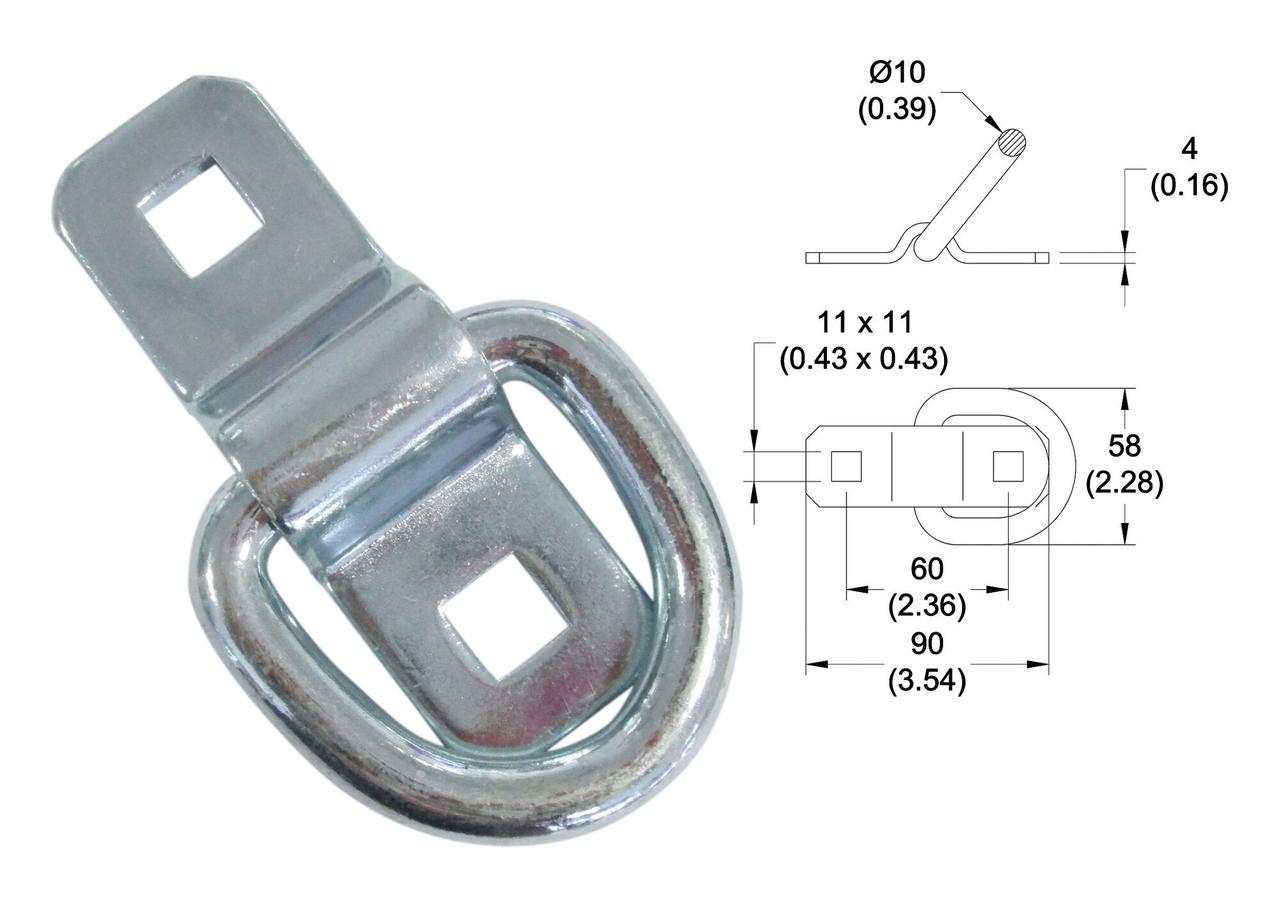 Kerbl Zurröse mit Lasche - 90 x 30 mm (2 Stk.)