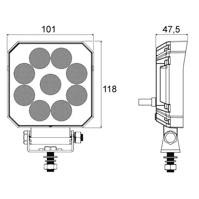 LED-Arbeitsscheinwerfer 27W = 1800Lumen