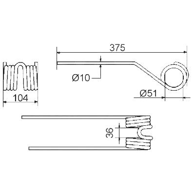 Zinken für FAHR KH 500DN, KH 2.64DN