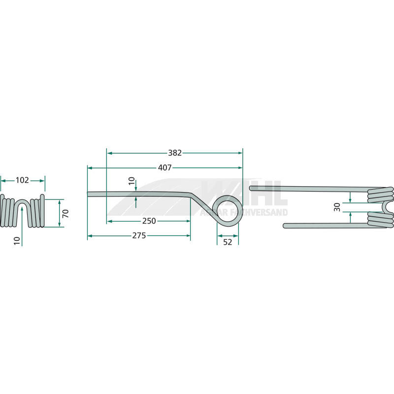 Zinken für Kreiselheuer 407x102mm