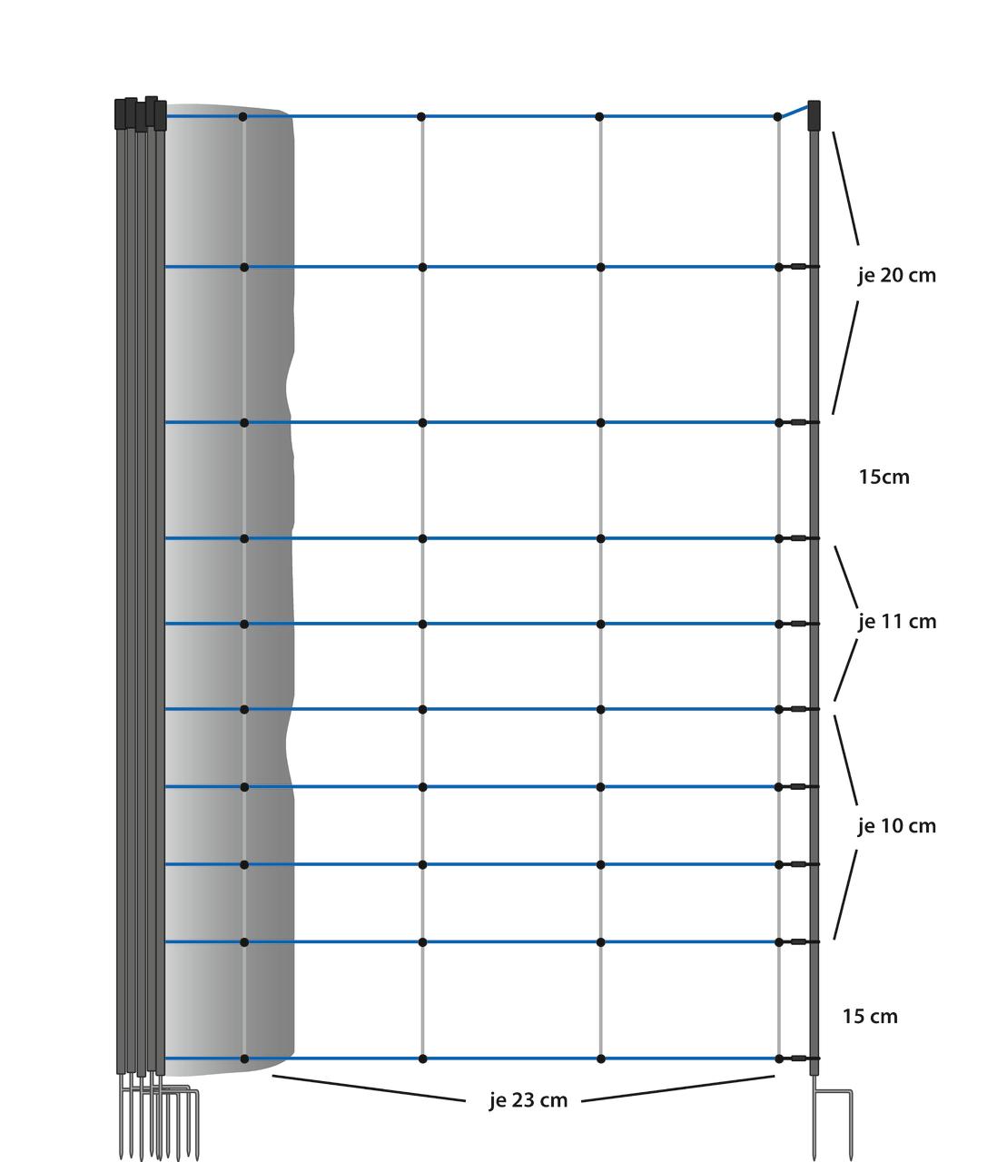 AKO OviNet Maxi 122 cm, Doppelspitze, 50 m