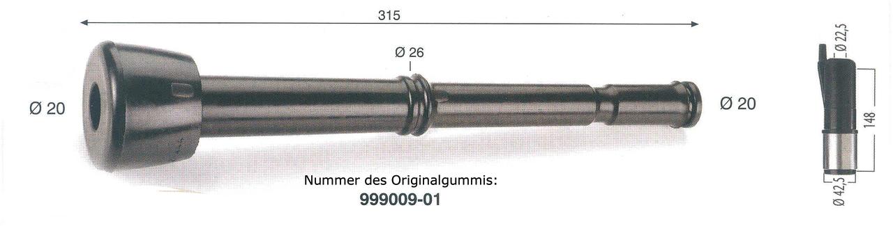 WAHL-Hausmarke Zitzengummi passt für DeLaval lang 09-01