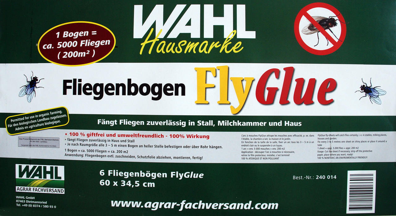 WAHL-Hausmarke FLY-GLUE - Stall-Fliegenblätter