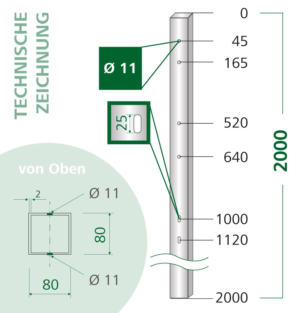 Metallpfosten für Weidetor