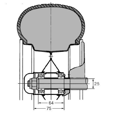 Laufrad komplett 16x6.50-8 6PR