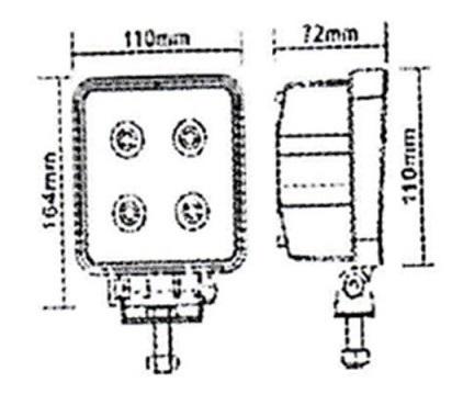 Arbeitsscheinwerfer mit Magnetfuß - 12V/24V - 48W